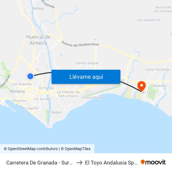 Carretera De Granada - Surbús to El Toyo Andalusia Spain map