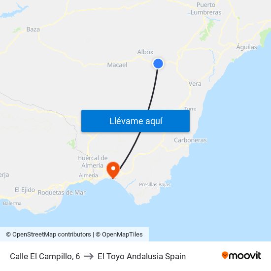 Calle El Campillo, 6 to El Toyo Andalusia Spain map