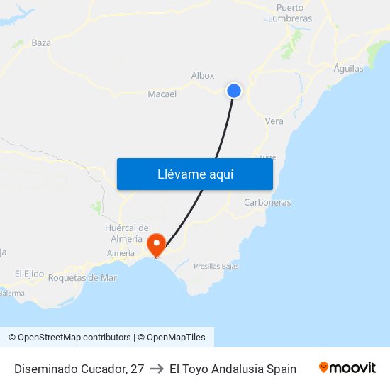 Diseminado Cucador, 27 to El Toyo Andalusia Spain map