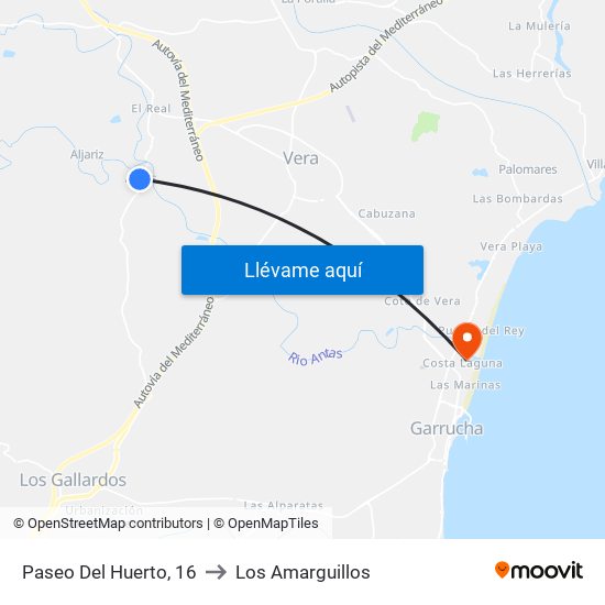 Paseo Del Huerto, 16 to Los Amarguillos map