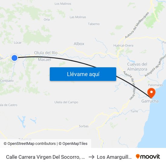 Calle Carrera Virgen Del Socorro, 34 to Los Amarguillos map