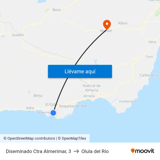 Diseminado Ctra Almerimar, 3 to Olula del Río map