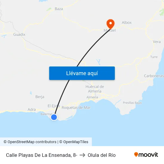 Calle Playas De La Ensenada, 8- to Olula del Río map