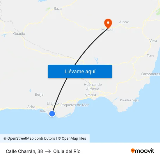Calle Charrán, 38 to Olula del Río map