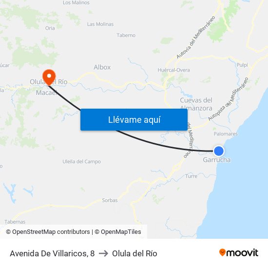 Avenida De Villaricos, 8 to Olula del Río map