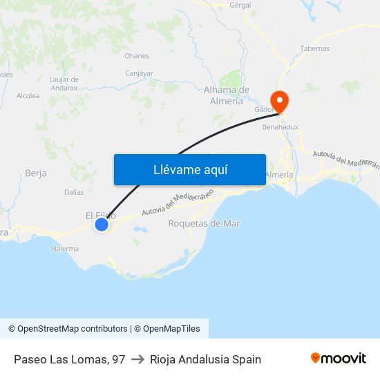 Paseo Las Lomas, 97 to Rioja Andalusia Spain map