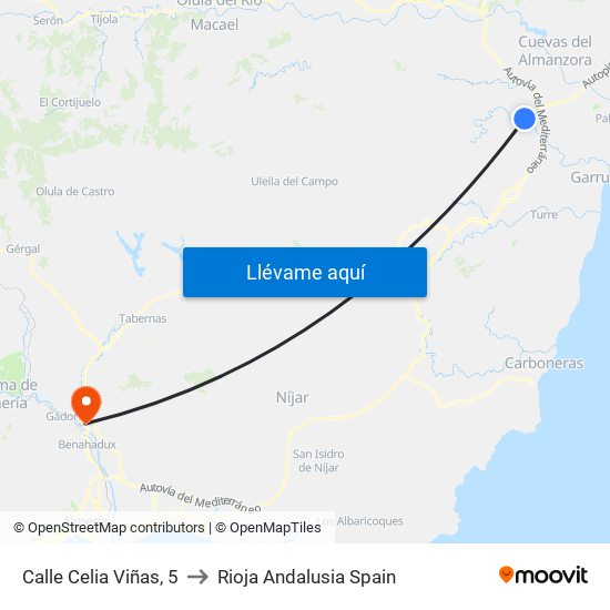 Calle Celia Viñas, 5 to Rioja Andalusia Spain map
