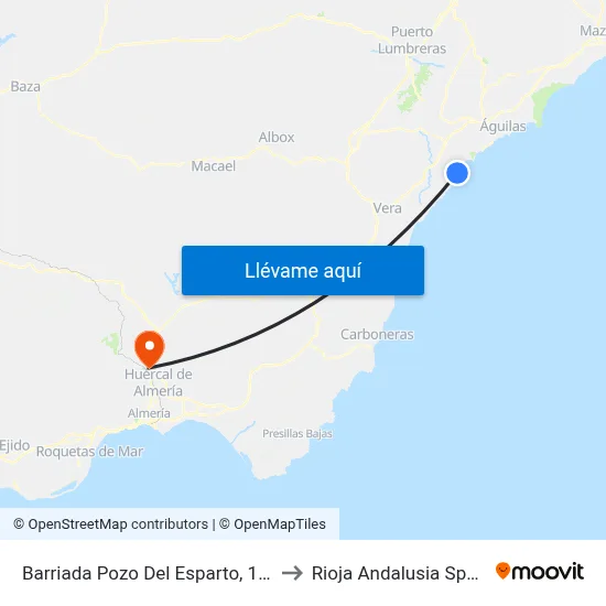Barriada Pozo Del Esparto, 147 to Rioja Andalusia Spain map