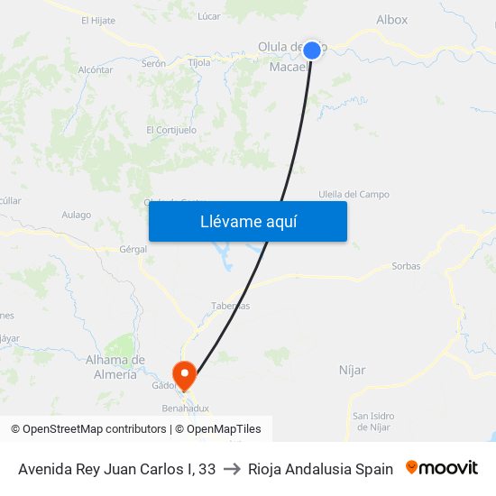 Avenida Rey Juan Carlos I, 33 to Rioja Andalusia Spain map