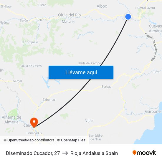 Diseminado Cucador, 27 to Rioja Andalusia Spain map