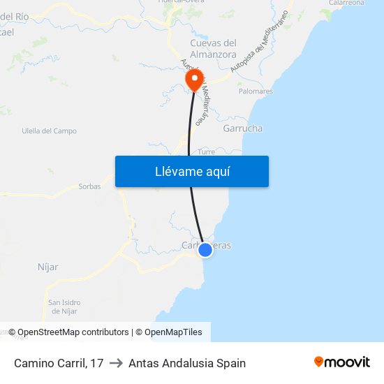 Camino Carril, 17 to Antas Andalusia Spain map