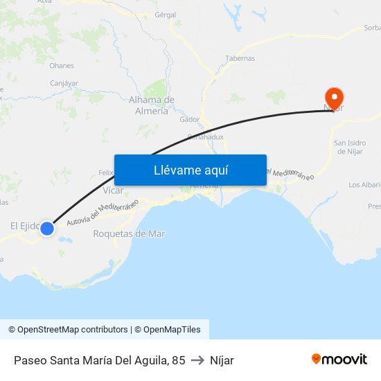 Paseo Santa María Del Aguila, 85 to Níjar map