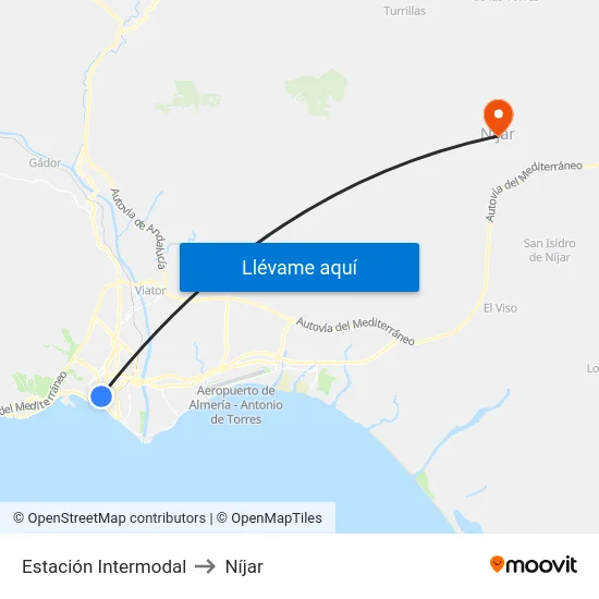 Estación Intermodal to Níjar map