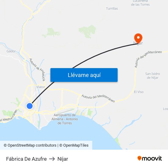 Fábrica De Azufre to Níjar map