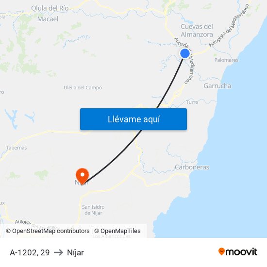 A-1202, 29 to Níjar map