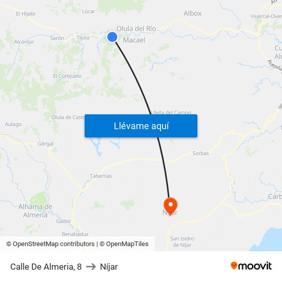 Calle De Almeria, 8 to Níjar map