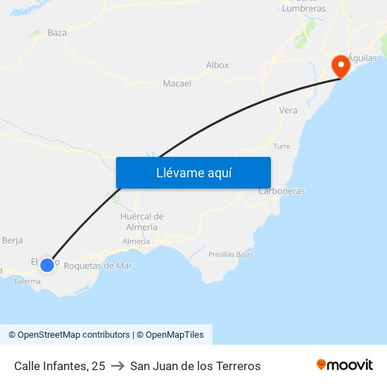 Calle Infantes, 25 to San Juan de los Terreros map