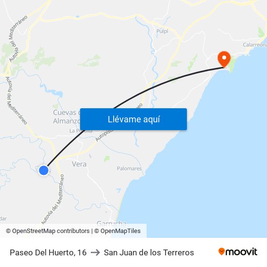 Paseo Del Huerto, 16 to San Juan de los Terreros map