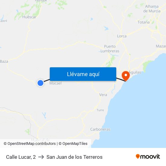 Calle Lucar, 2 to San Juan de los Terreros map