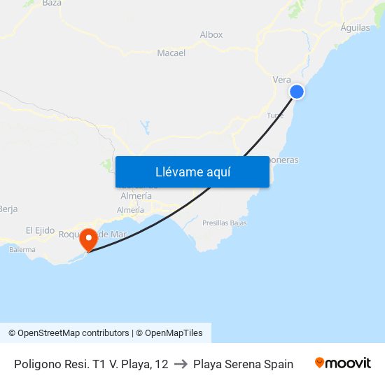 Poligono Resi. T1 V. Playa, 12 to Playa Serena Spain map