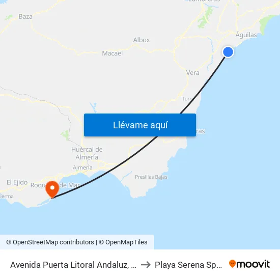 Avenida Puerta Litoral Andaluz, 16 to Playa Serena Spain map