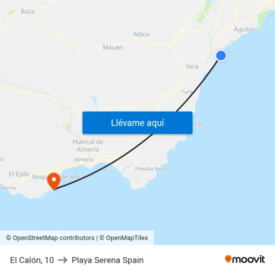 El Calón, 10 to Playa Serena Spain map
