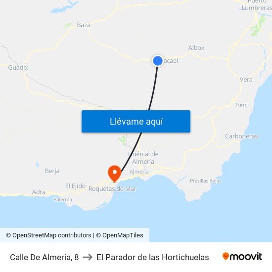 Calle De Almeria, 8 to El Parador de las Hortichuelas map