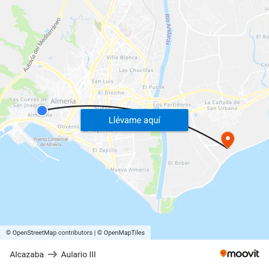 Alcazaba to Aulario III map