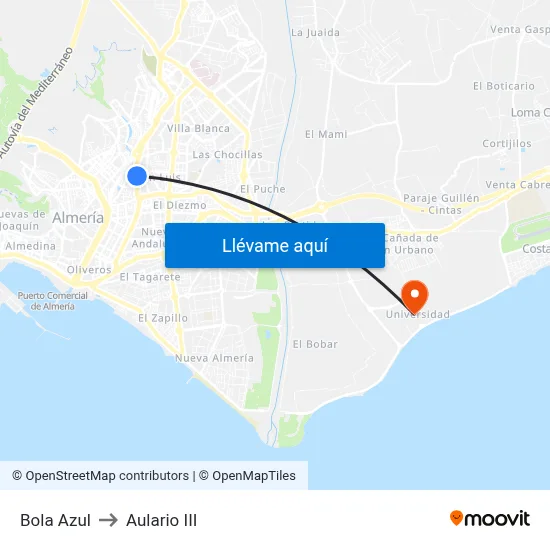 Bola Azul to Aulario III map
