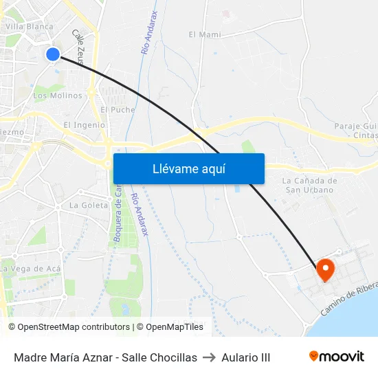 Madre María Aznar - Salle Chocillas to Aulario III map