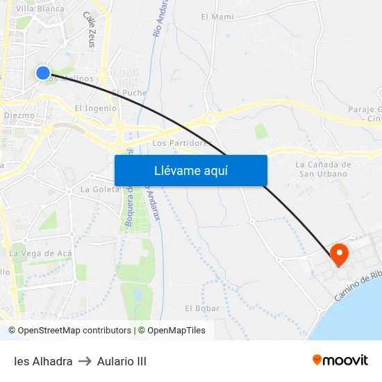 Ies Alhadra to Aulario III map
