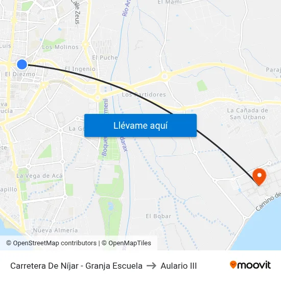 Carretera De Níjar - Granja Escuela to Aulario III map