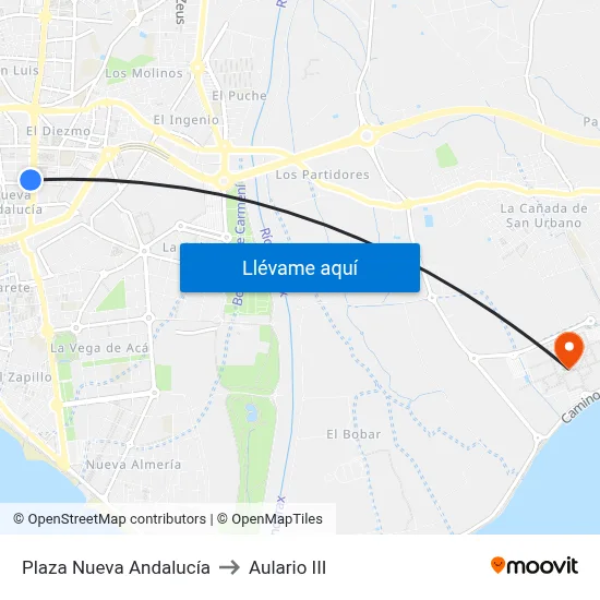 Plaza Nueva Andalucía to Aulario III map