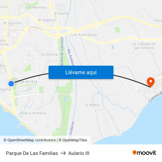 Parque De Las Familias to Aulario III map