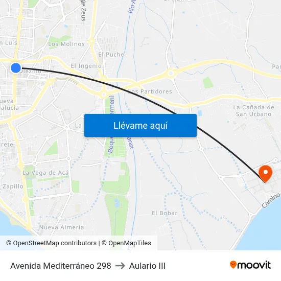 Avenida Mediterráneo 298 to Aulario III map