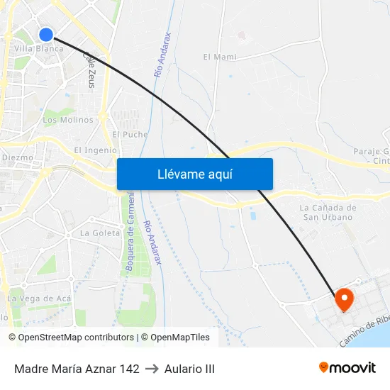 Madre María Aznar 142 to Aulario III map