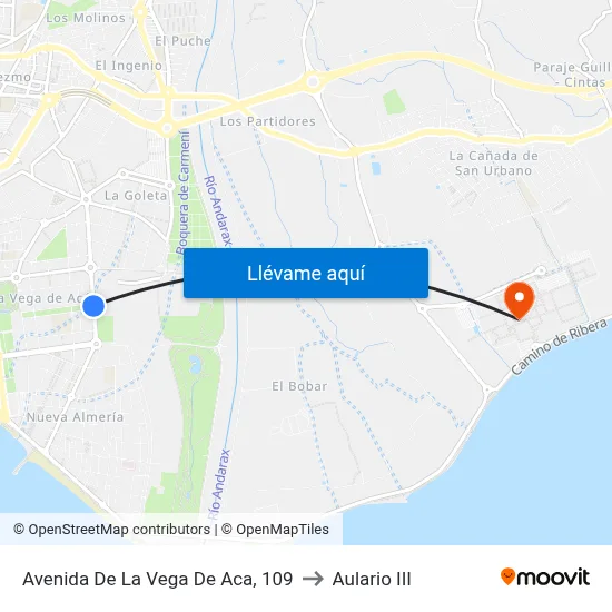 Avenida De La Vega De Aca, 109 to Aulario III map