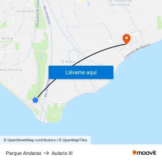 Parque Andarax to Aulario III map