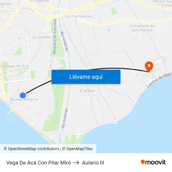 Vega De Acá Con Pilar Miró to Aulario III map