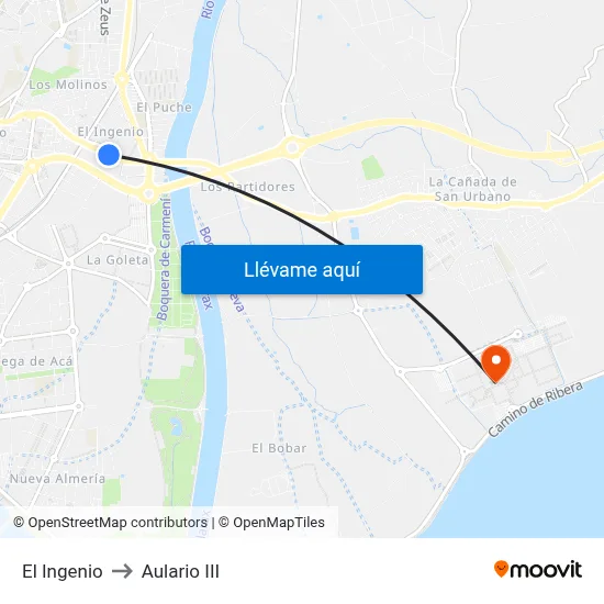 El Ingenio to Aulario III map