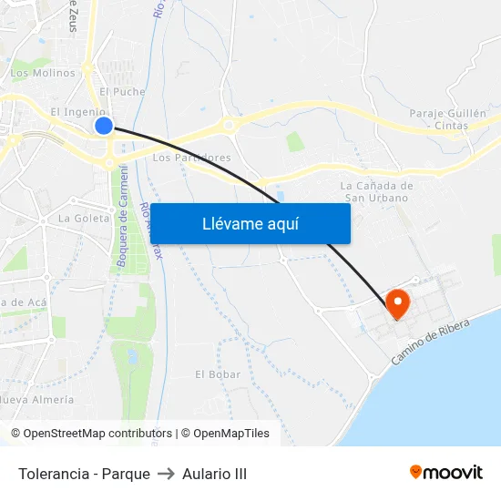 Tolerancia - Parque to Aulario III map
