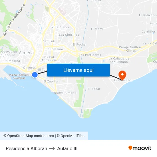 Residencia Alborán to Aulario III map