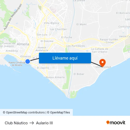 Club Náutico to Aulario III map