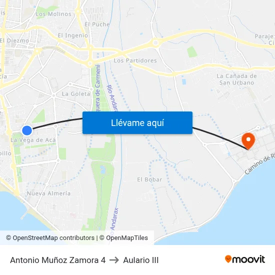 Antonio Muñoz Zamora 4 to Aulario III map
