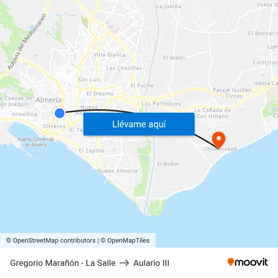 Gregorio Marañón - La Salle to Aulario III map