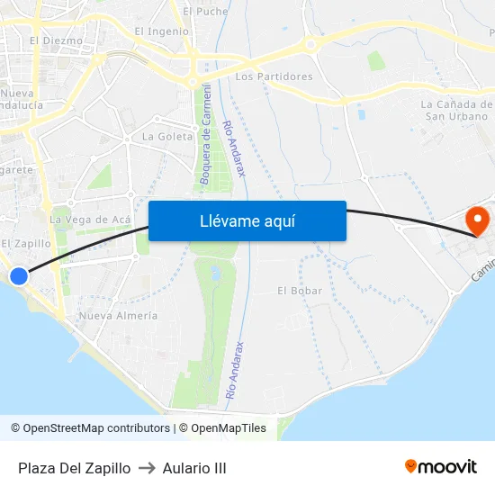 Plaza Del Zapillo to Aulario III map