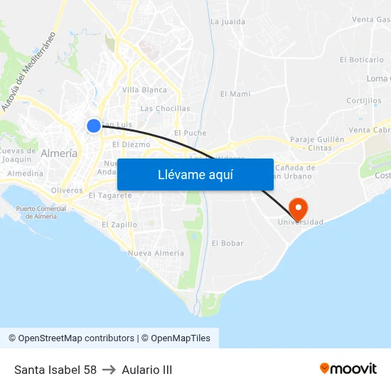 Santa Isabel 58 to Aulario III map
