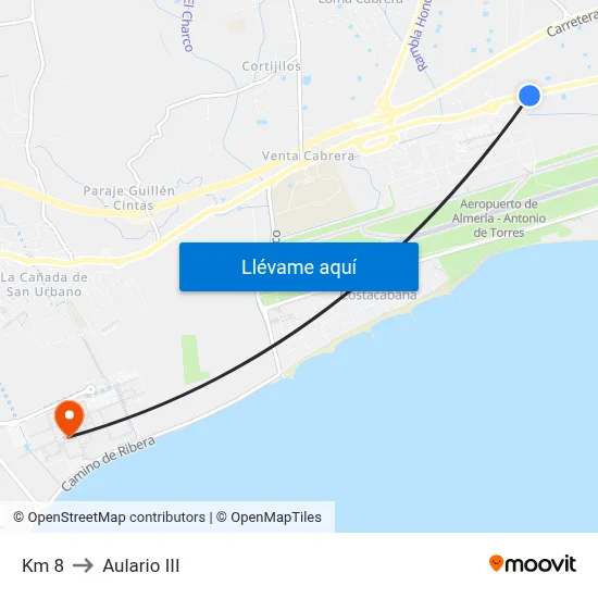 Km 8 to Aulario III map