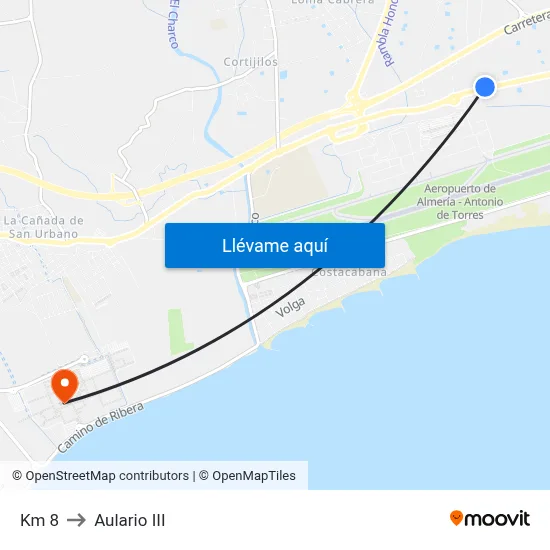 Km 8 to Aulario III map