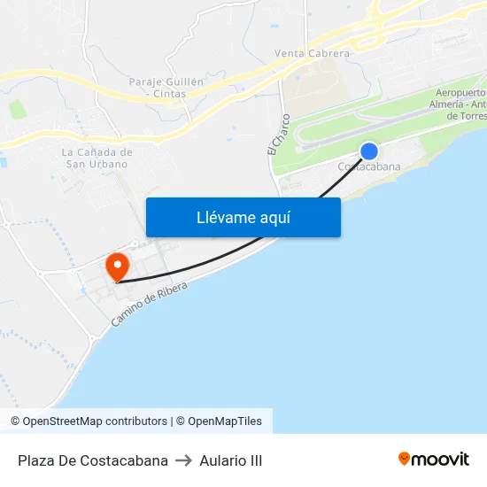 Plaza De Costacabana to Aulario III map